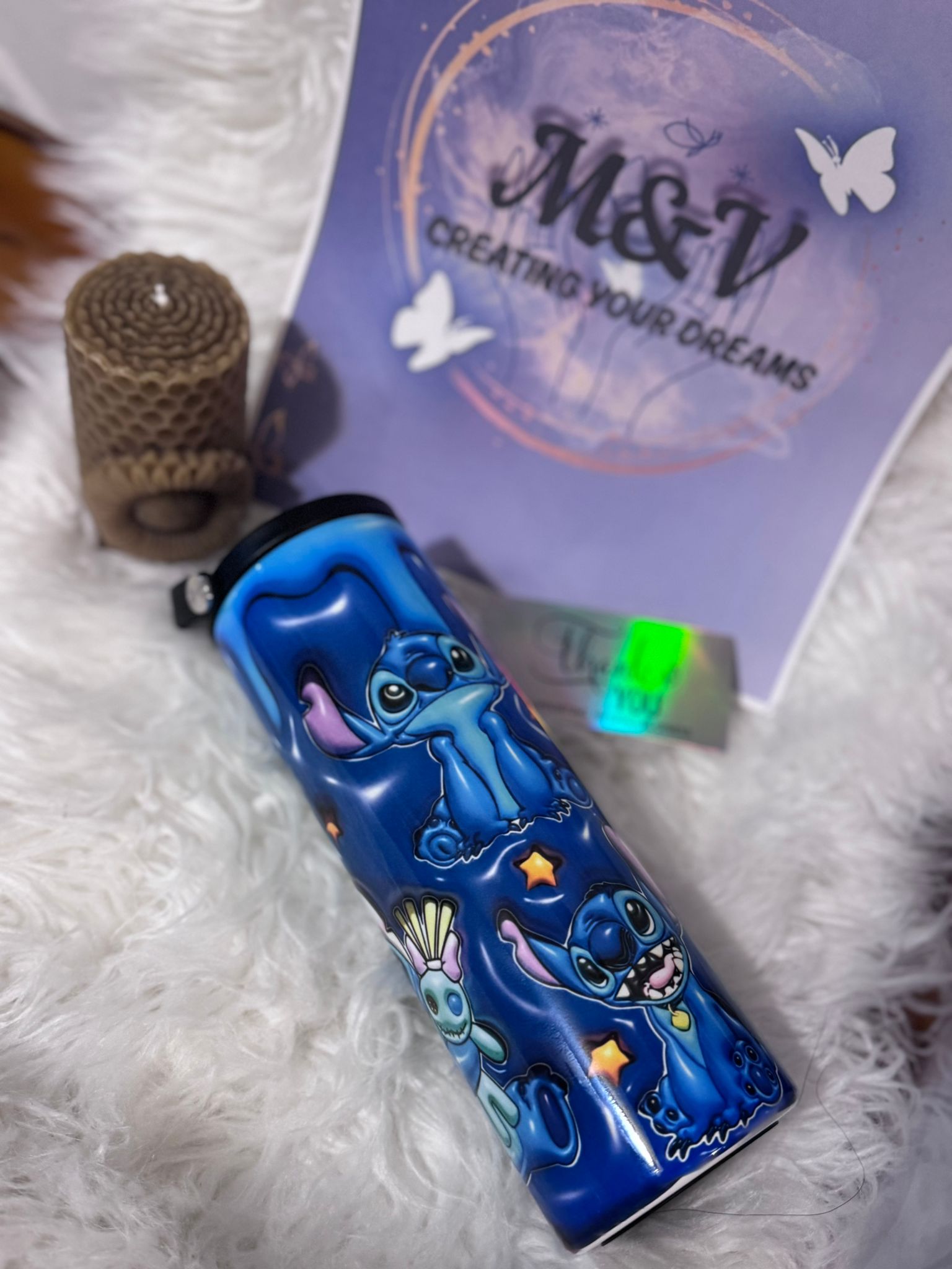 Stitch Inflated Blue Tumbler