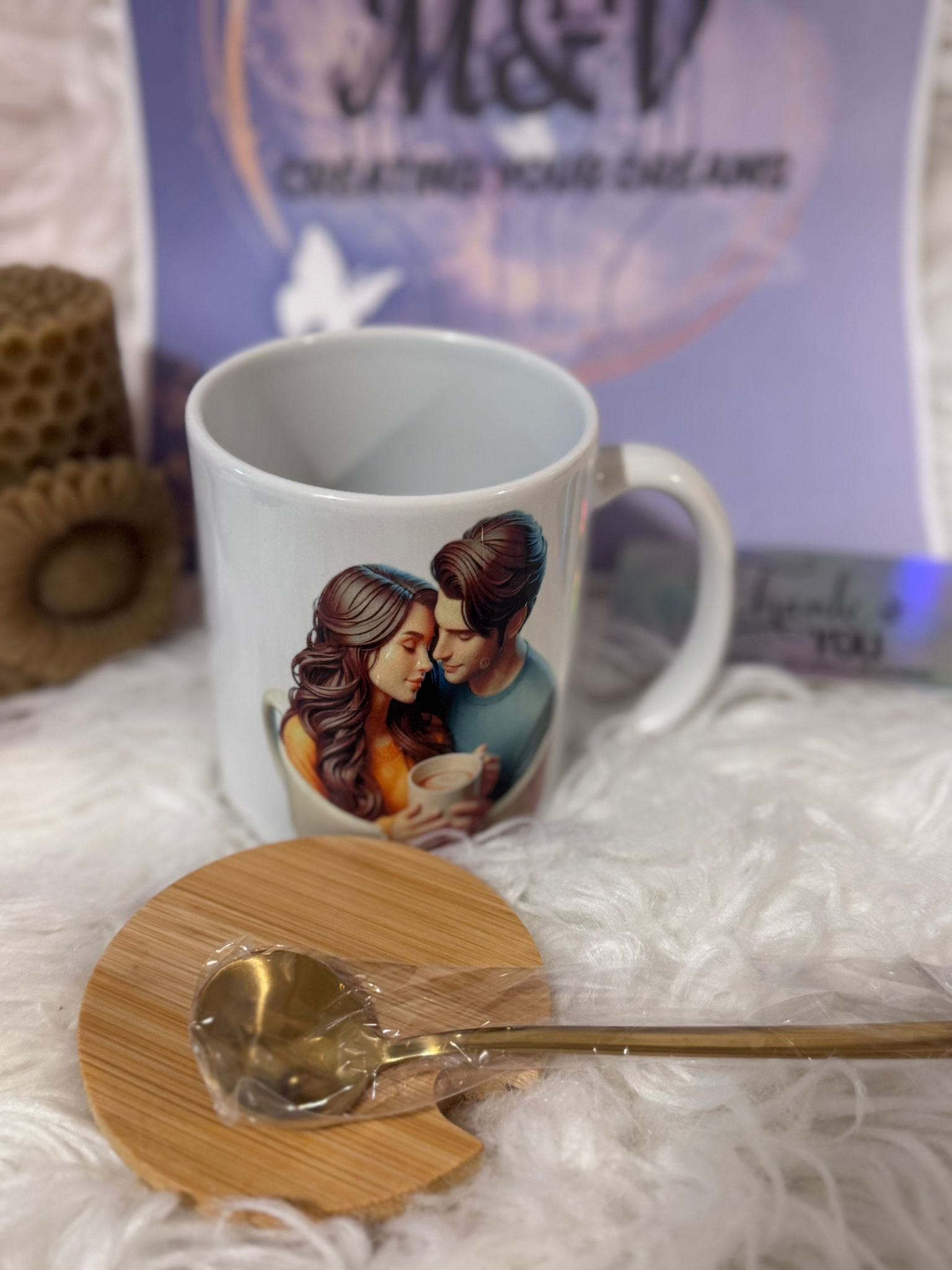 Couple Mug with Bamboo Lid